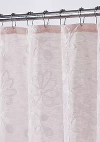 Rita Chenille Embroidererd Fabric Shower Curtain