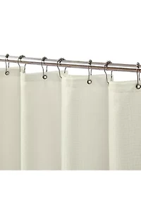14-Piece Bath Set with 1-Waffle Shower Curtain, 1-Peva Liner and 12-Stainless Steel Hooks