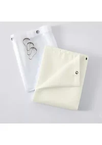 14-Piece Bath Set with 1-Waffle Shower Curtain, 1-Peva Liner and 12-Stainless Steel Hooks