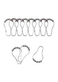 14-Piece Bath Set with 1-Waffle Shower Curtain, 1-Peva Liner and 12-Stainless Steel Hooks