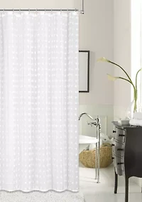 Cut Modern Flower 3D Linen-Look Fabric Shower Curtain