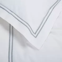 2 Line Embroidered Hotel Duvet Cover Set 3pc