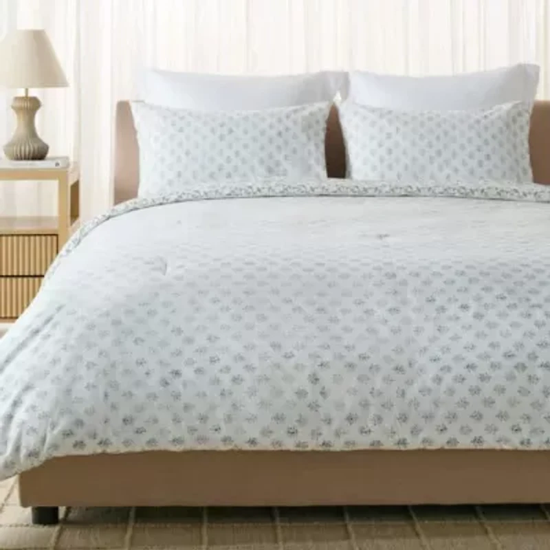 Floral Reversible Comforter Set 3PC