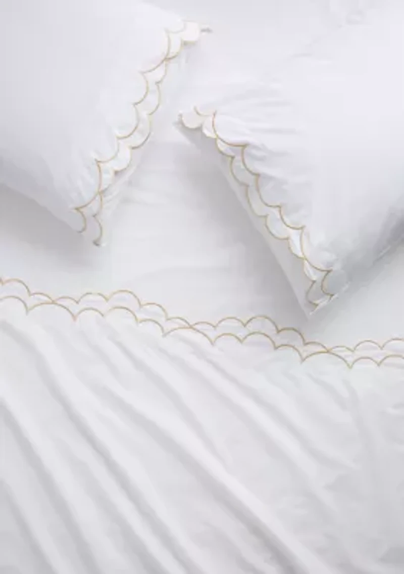 300 Thread Count Scallop Embroidered Sheet Set
