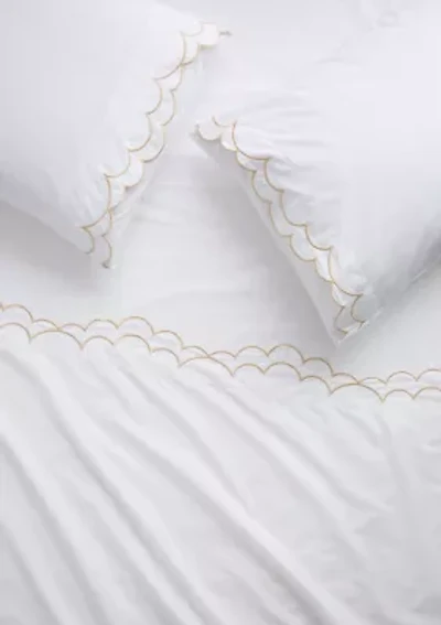 300 Thread Count Scallop Embroidered Sheet Set