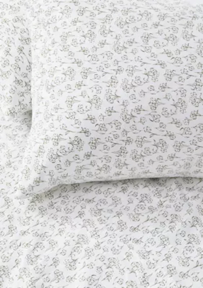 Green Floral Pillowcases