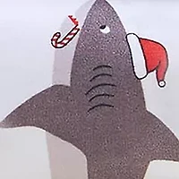 Microfiber Christmas Sharks Sheet Set