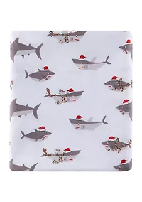 Microfiber Christmas Sharks Sheet Set