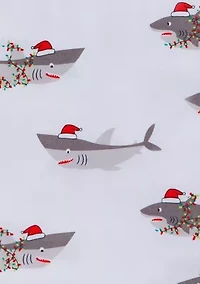 Microfiber Christmas Sharks Sheet Set