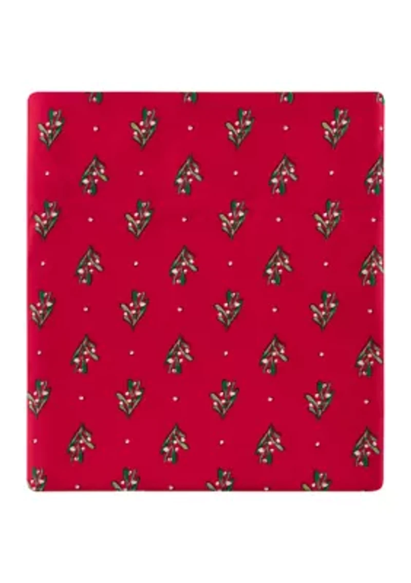 Red Poinsetta Printed Sheet Set