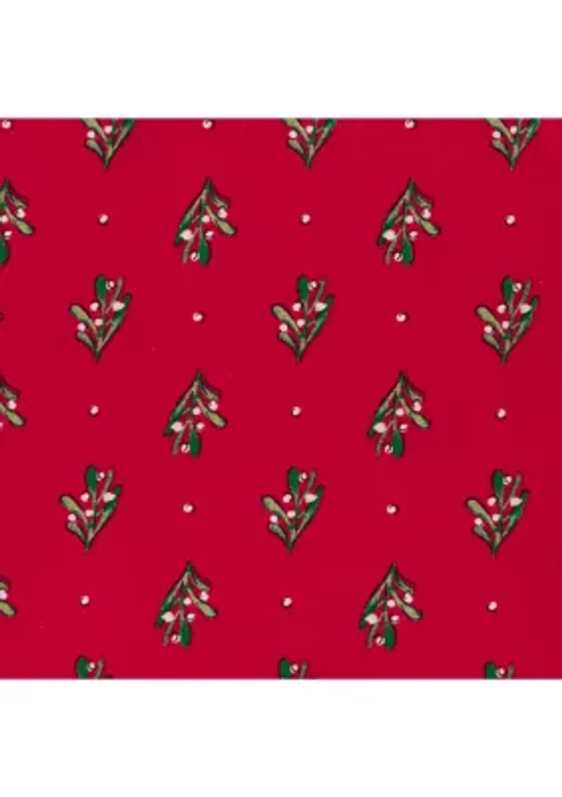 Red Poinsetta Printed Sheet Set