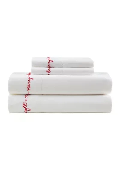 Embroidered Merry & Bright Sheet Set