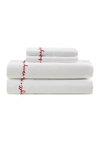 Embroidered Merry & Bright Sheet Set
