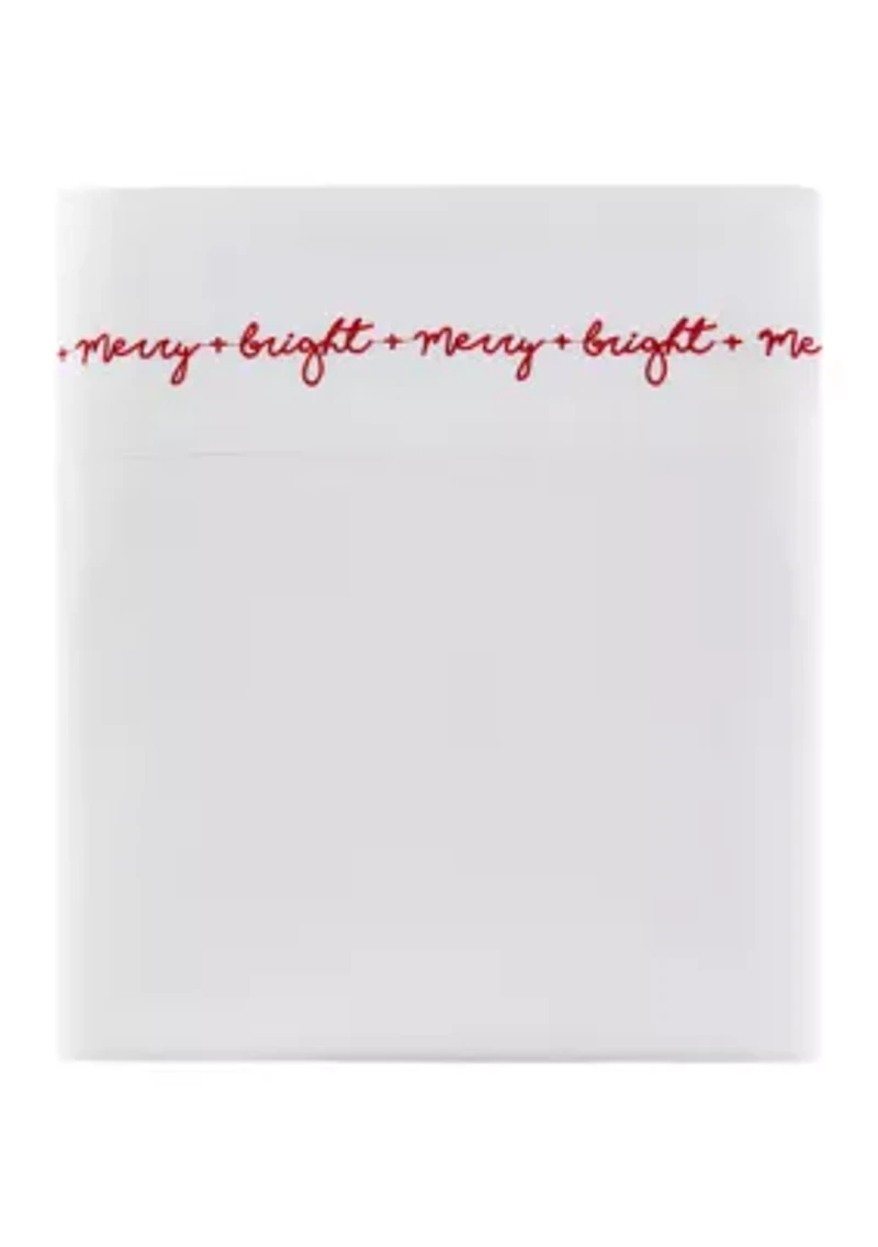 Embroidered Merry & Bright Sheet Set