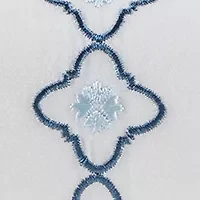 Embroidered Blue Medallion Sheet Set