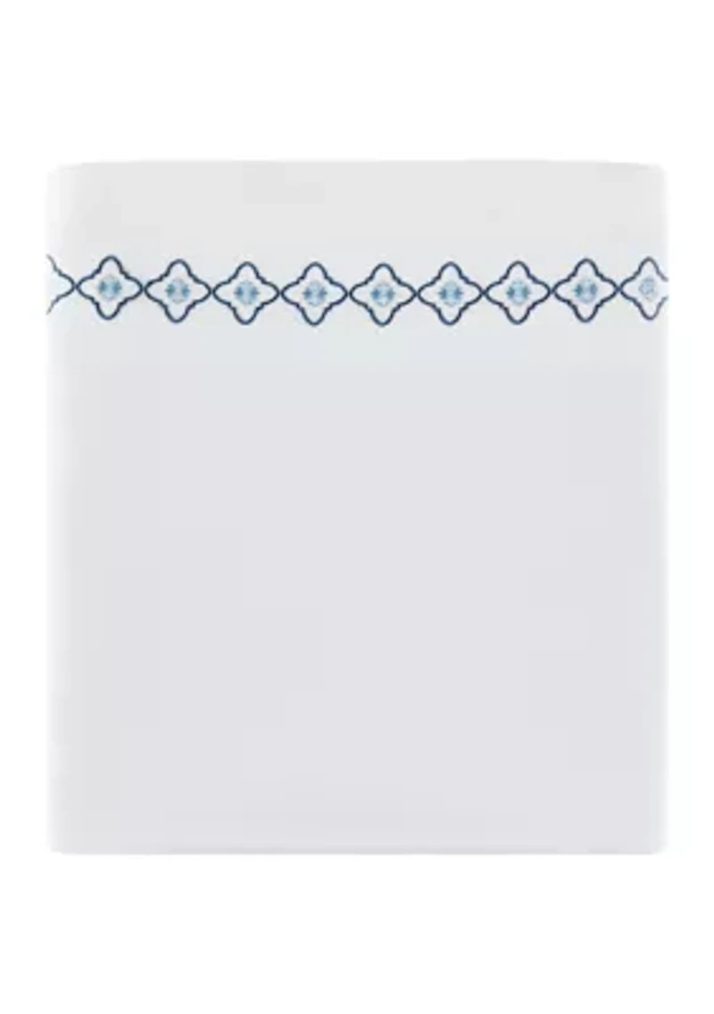 Embroidered Blue Medallion Sheet Set