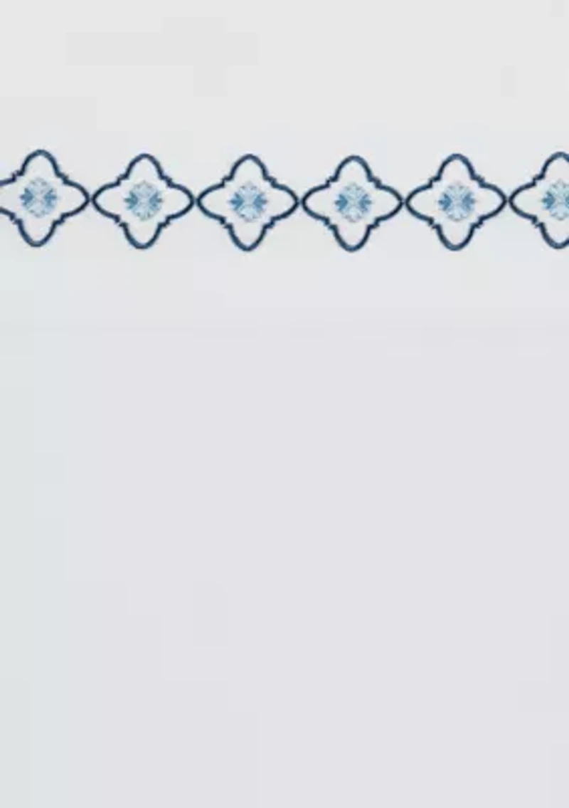 Embroidered Blue Medallion Sheet Set