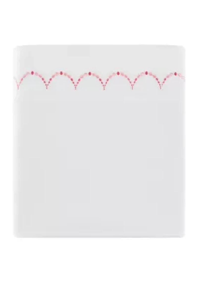Embroidered Coral Scallop Sheet Set