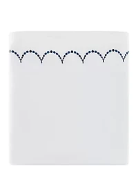 Embroidered Navy Scallop Sheet Set