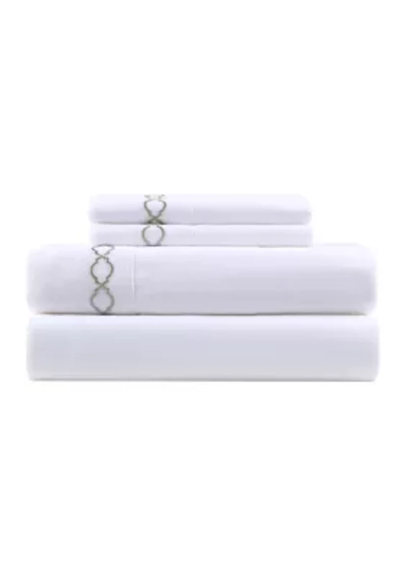 Embroidered Scroll Sheet Set