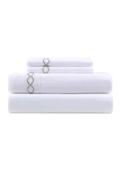 Embroidered Scroll Sheet Set