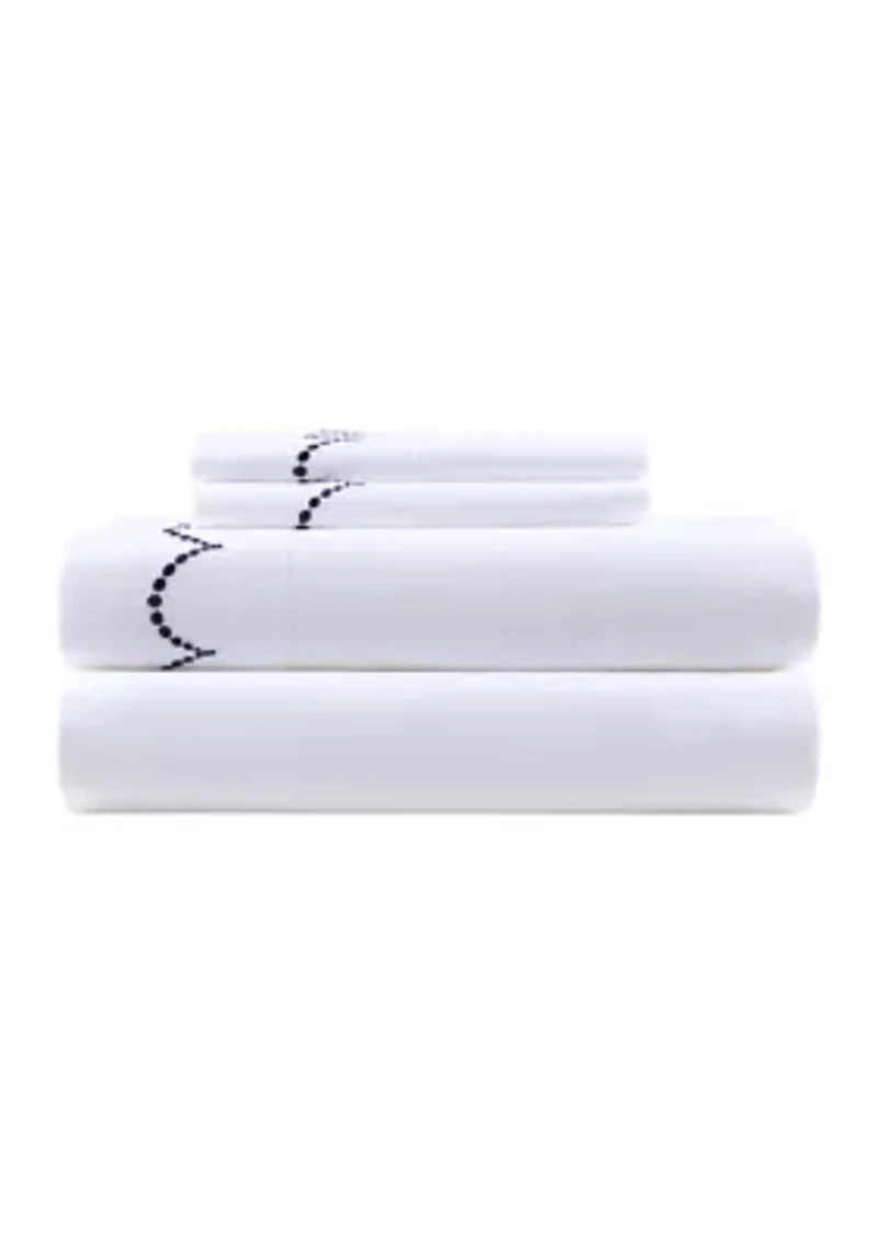 Embroidered Scalloped Sheet Set