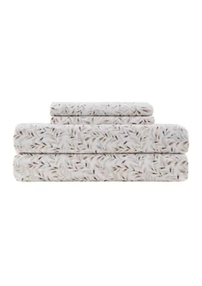 4 Piece Embroidered Microfiber Sheet Set