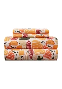 Fall Pumpkins Microfiber Sheet Set