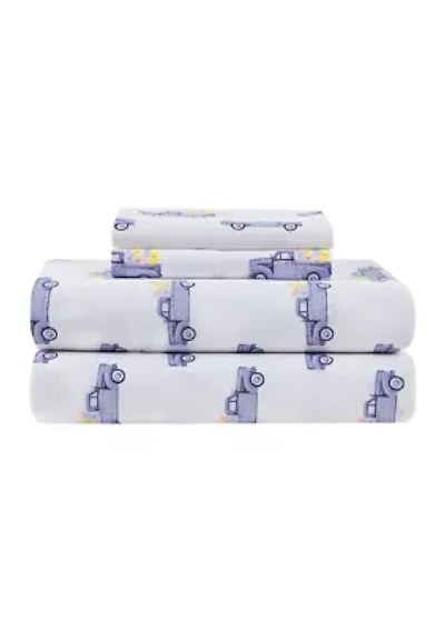 Truck with Bunnies Microfiber Sheet Set