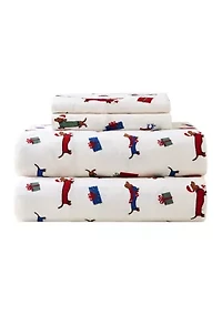 Multi Dog Printed Christmas Sheet Set