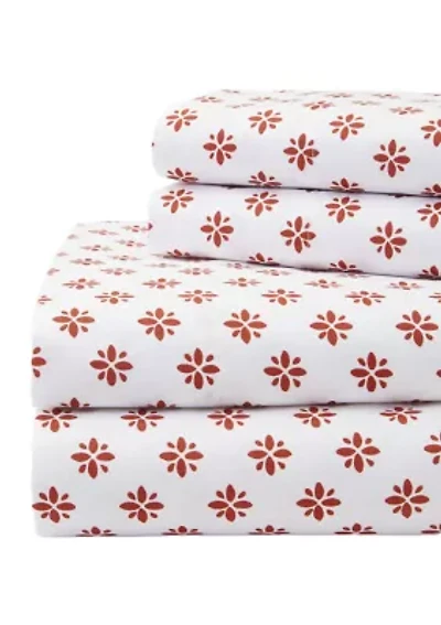 Red Ditsy Floral Sheet Set