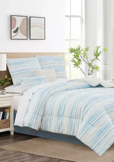 Watercolor Stripe 6-Piece Comforter Set