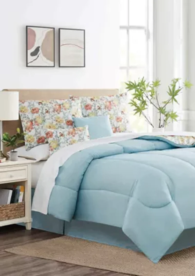Watercolor Floral 6-Piece Comforter Set