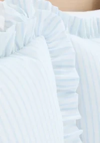 Striped Ruffle Trim Bedding Set