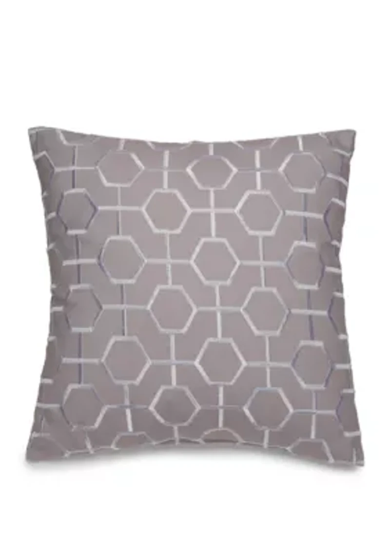 Hotel Collection Scrollwork Geo Embroidered Throw Pillow