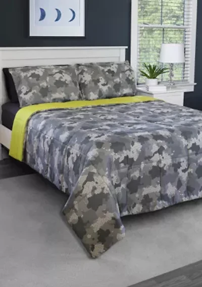Pixel Camo Gray Comforter Set