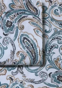 Camilla Paisley 170-GSM Flannel Extra Deep Pocket Sheet Set Full Green