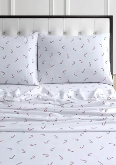 Candy Cane 170-GSM Flannel Extra Deep Pocket Sheet Set