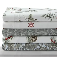 Pine Cones and Berries Portuguese Cotton Flannel Pillowcase Set