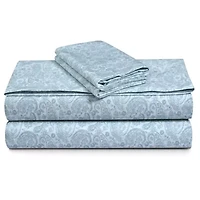Solid or Printed 300 Thread Count Cotton Percale Extra Deep Pocket Sheet Set