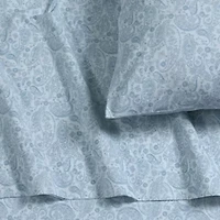 Solid or Printed 300 Thread Count Cotton Percale Extra Deep Pocket Sheet Set