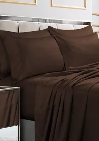 Egyptian Cotton Sateen 6 Piece Extra Deep Pocket Sheet Set