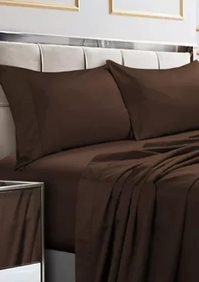 600 Thread Count Egyptian Cotton Sateen 4 Piece Extra Deep Pocket Sheet Set