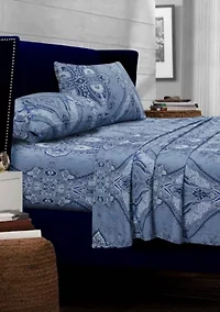 Atlantis Printed Cotton Extra Deep Pocket Sheet Set