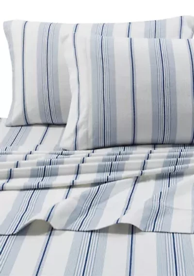 Flannel 200 GSM Stripe Extra Deep Pocket Sheet