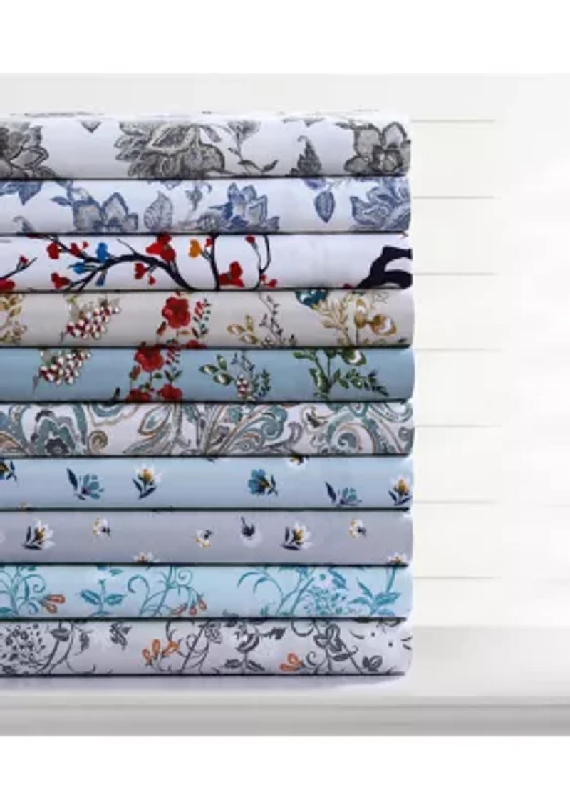 Camilla Paisley 170-GSM Flannel Extra Deep Pocket Sheet Set Full Green