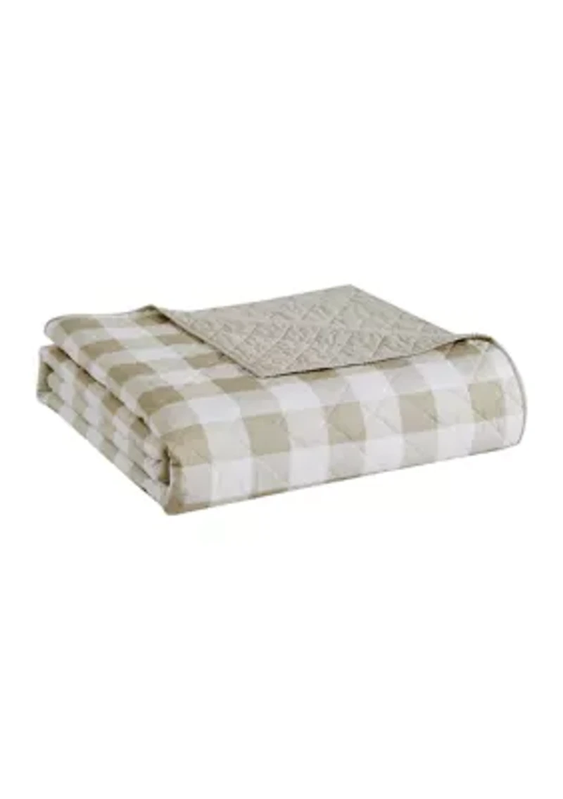 Heirloomed Buffalo Check Blue 3-Piece Quilt Set