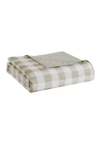 Heirloomed Buffalo Check Blue 3-Piece Quilt Set