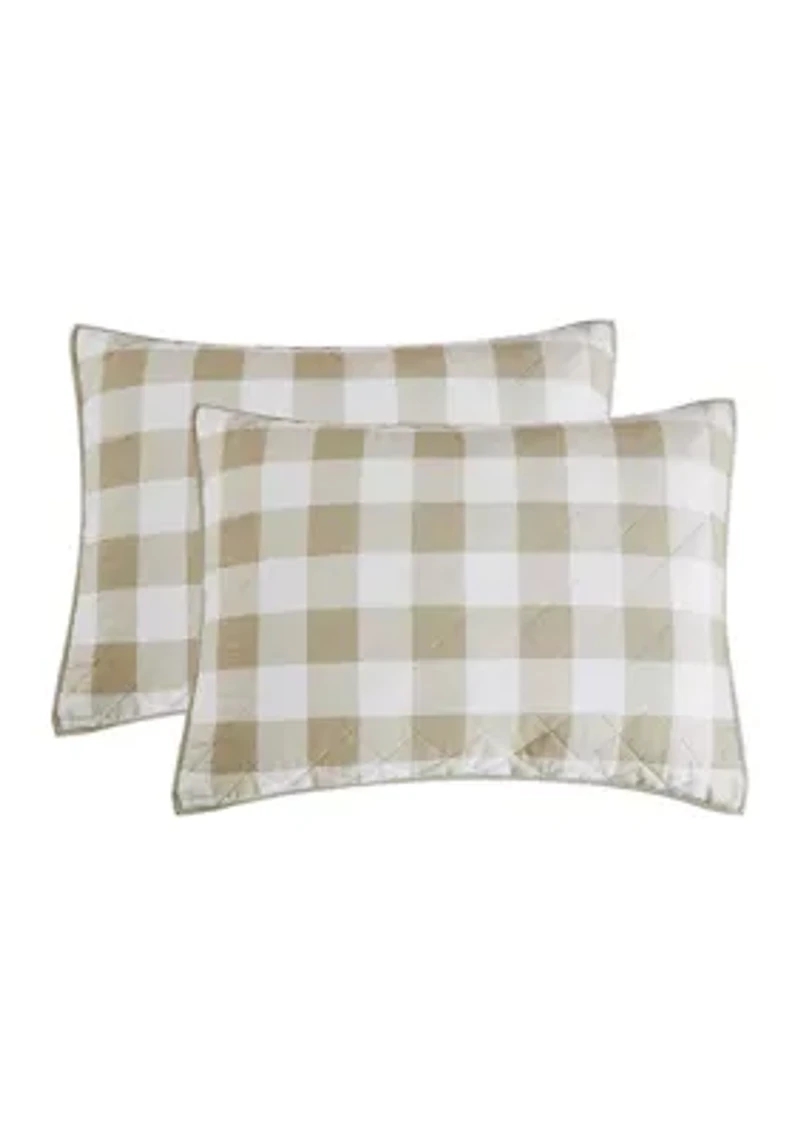 Heirloomed Buffalo Check Blue 3-Piece Quilt Set