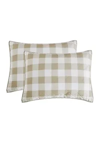 Heirloomed Buffalo Check Blue 3-Piece Quilt Set